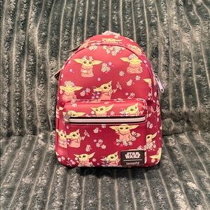 The Loungefly Star Wars The Mandalorian The Child Floral Mini Backpack NWT